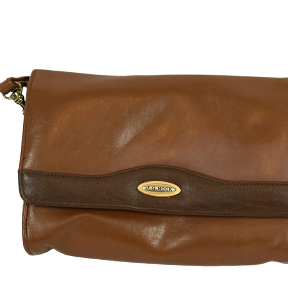 J.G Hook Handbags - Women's J.G Hook Brown Leather Wallet Crossbody Bag
